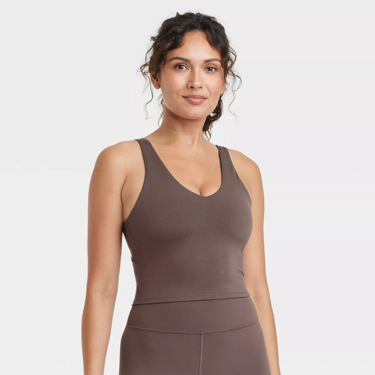 Women's Light Support V-Neck Cropped Sports Bra - All in Motion™ | Target