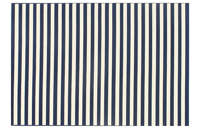 Milos Outdoor Rug, Navy | One Kings Lane