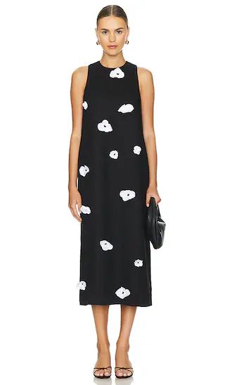 Bloom Maxi Linen Dress in Black | Revolve Clothing (Global)