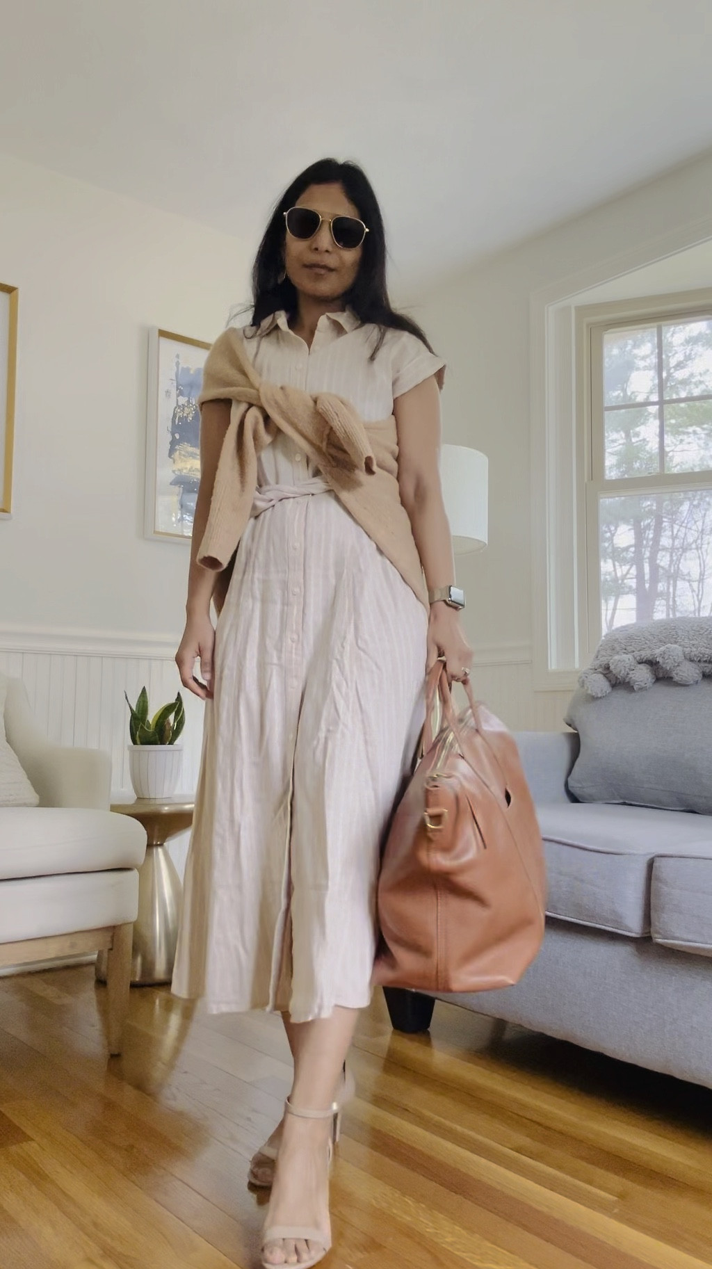 Just found out this dress is now on sale so re-sharing it with you! Also linen blend is definitely going to be a summer staple and I’ve found the perfect Petite (also comes in regular) linen blend midi shirt-dress.

#LTKsalealert