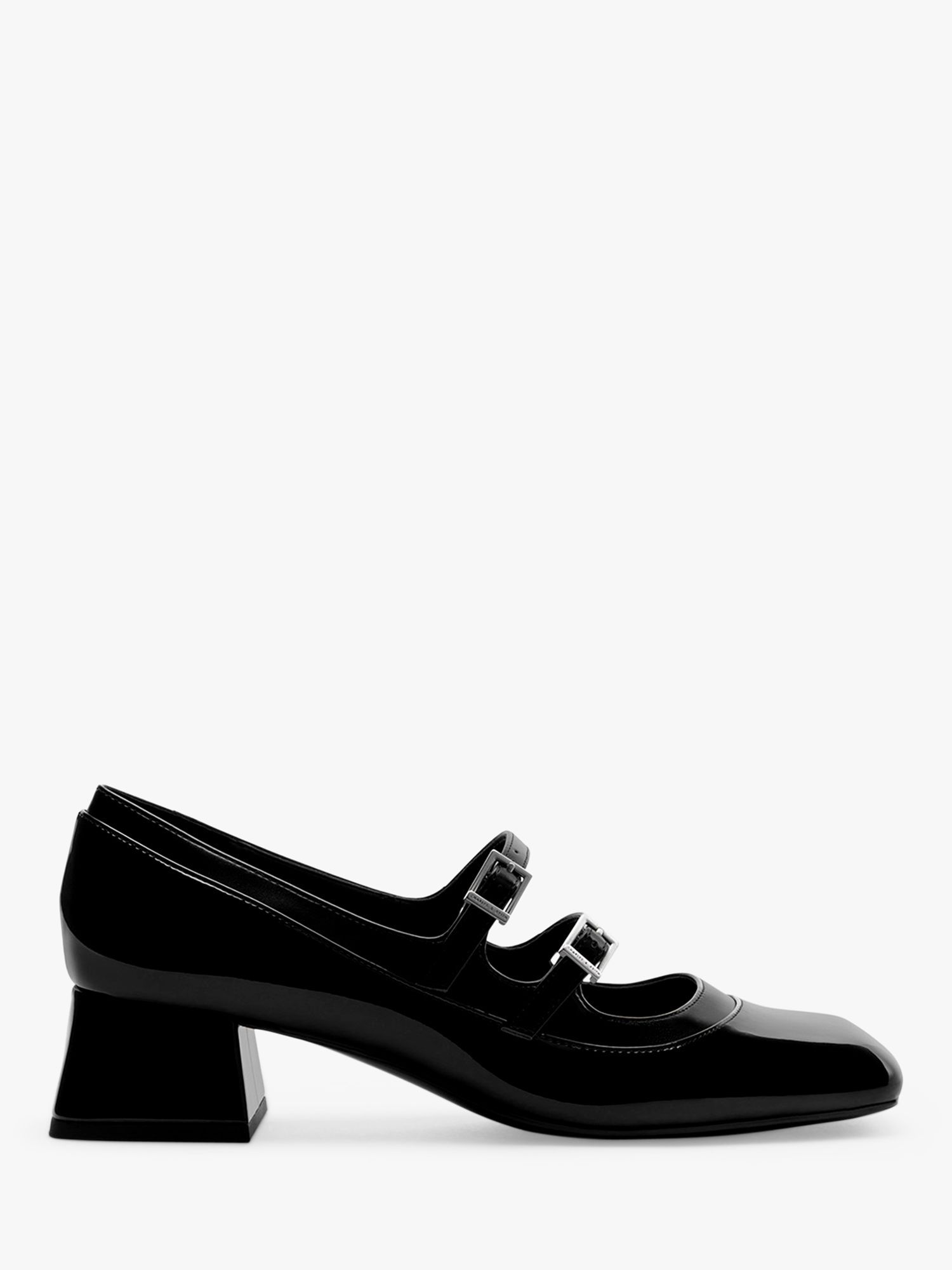 CHARLES & KEITH Patent Mary Jane Shoes, Black | John Lewis (UK)