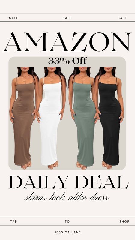 Amazon Daily Deal, save 33% on this fitted skims look alike dress, available in tons of colors.Amazon fashion, Amazon dress, skims look-alike dress, bodycon dress, slip dress, Amazon deal

#LTKSeasonal #LTKsalealert #LTKstyletip