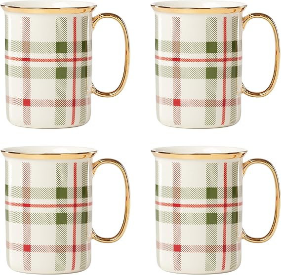 Lenox 894967 Holiday Plaid 4-Piece Mug Set | Amazon (US)
