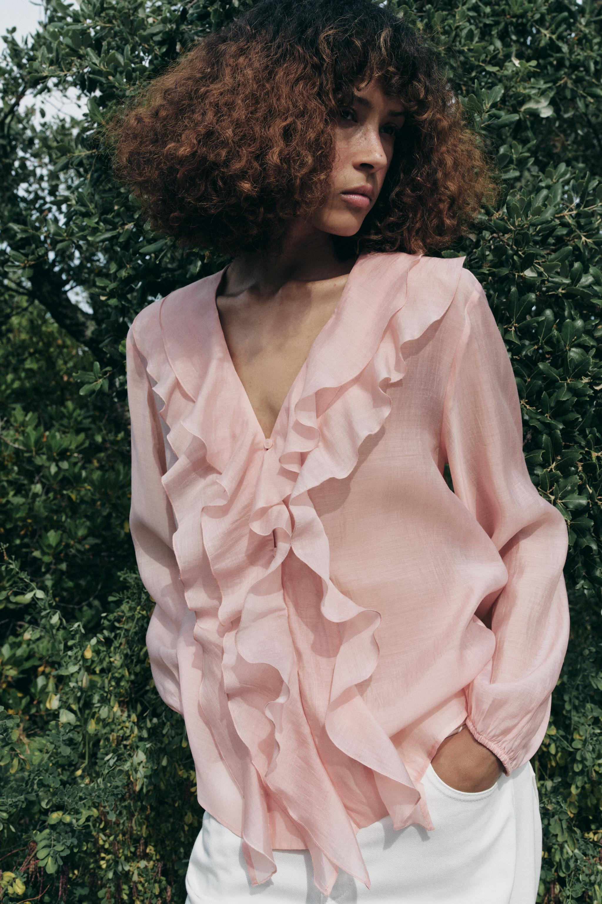 ZW COLLECTION RUFFLED SHIRT | Zara US