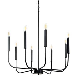 BELLADONNA Louis 8-Light Black Candlestick Chandelier 11024328BLK - The Home Depot | The Home Depot