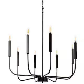 BELLADONNA Louis 8-Light Black Candlestick Chandelier 11024328BLK - The Home Depot | The Home Depot
