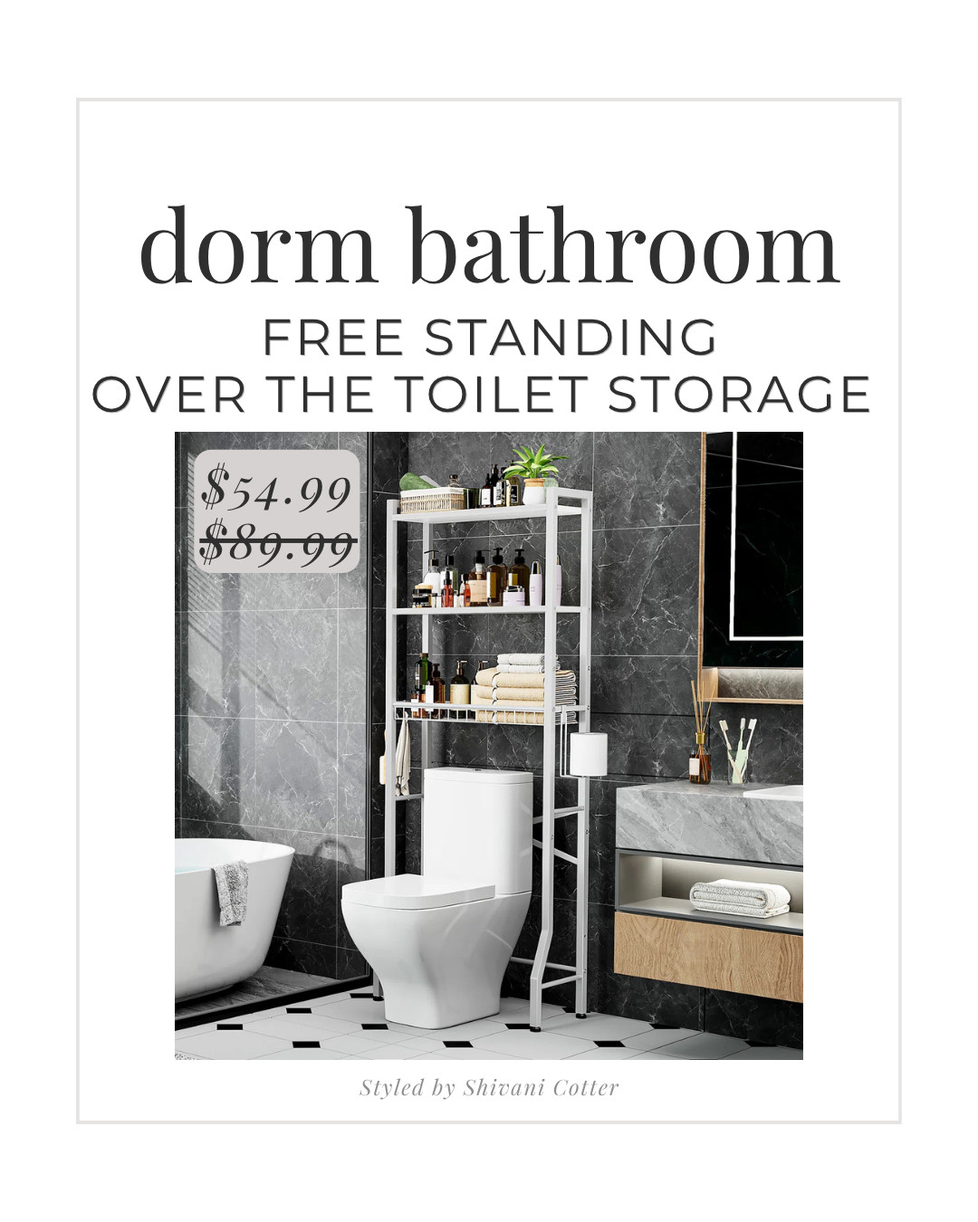 If you have a private bath in your dorm room, or are sharing one with roommates or suite mates, this free standing over the toilet unit is a great storage solution! 
We like it so much, we ordered the same one for my youngest! 
It's really well made, and looks brand new after her first year in her dorm! She'll be using it throughout her college years and possibly beyond. 

If you are in need of a storage unit for your bathroom, I highly suggest this one, and it's on sale now!

#LTKHome #LTKSaleAlert