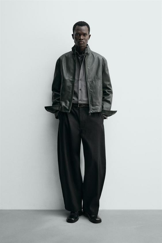 RELAXED FIT LEATHER JACKET | Zara US