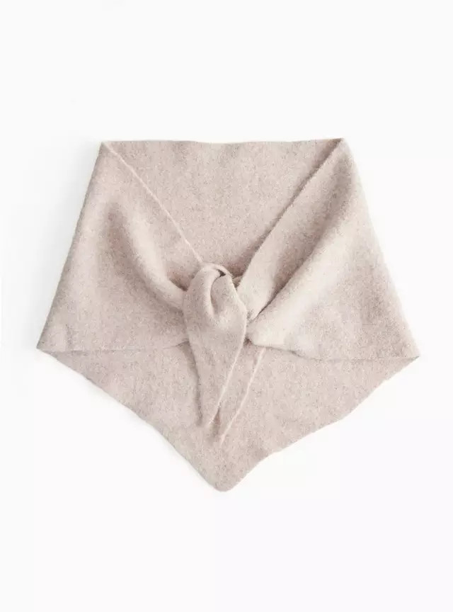 Premium Oatmeal Knitted Triangle Scarf One Size | Tu Clothing