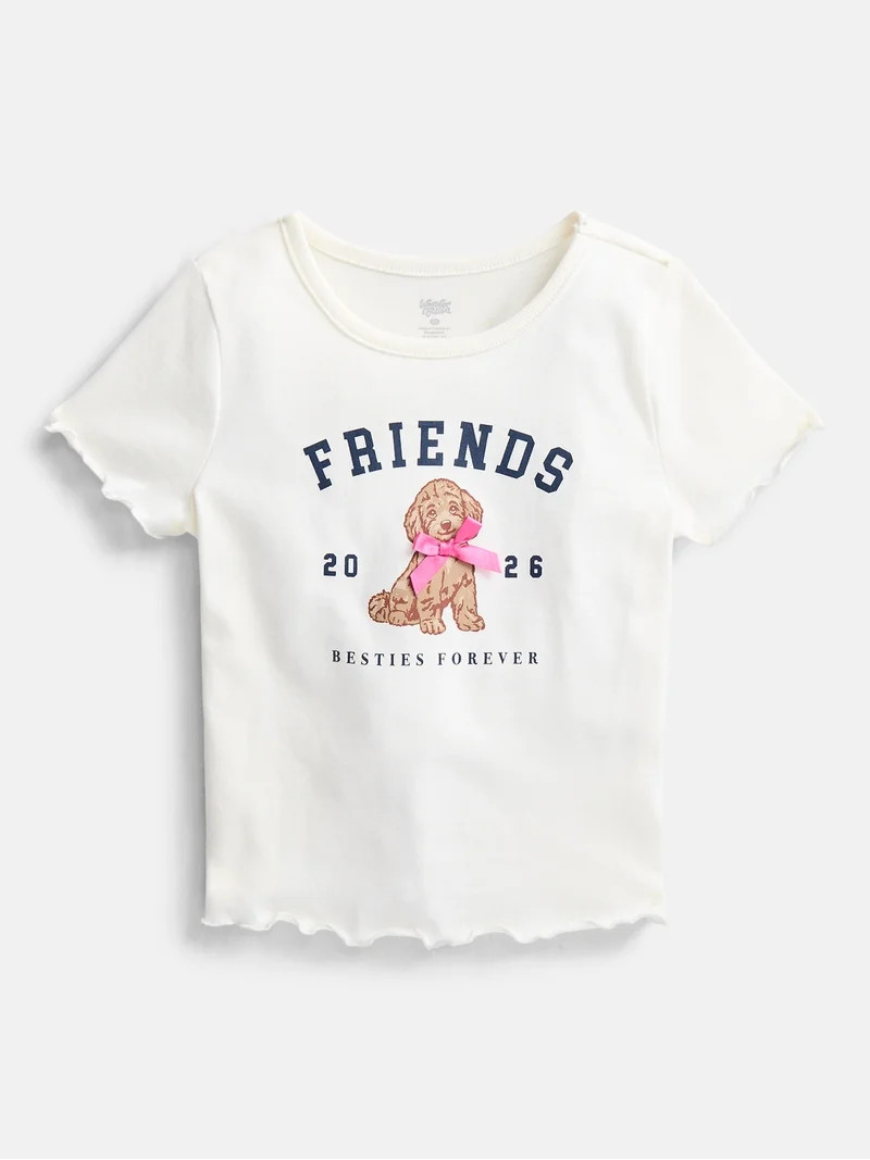 Wonder Nation Toddler Girls Graphic Tee with Short Sleeves, Sizes 18M-5T | Walmart (US)