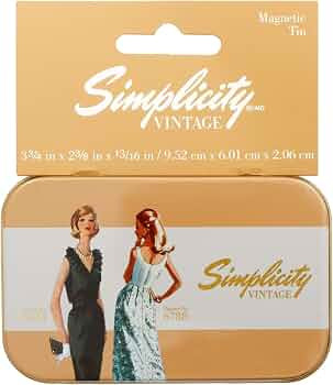 Simplicity Vintage 559347010 Retro Fashion Small Magnetic Tin Storage Container, 3.75 x 2.375 Inc... | Amazon (US)