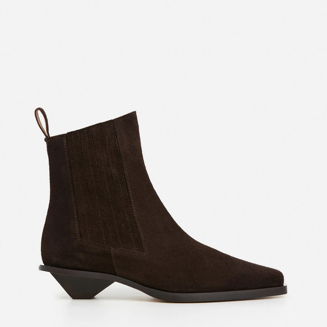 Indigo Suede Chocolate Boot | Flattered