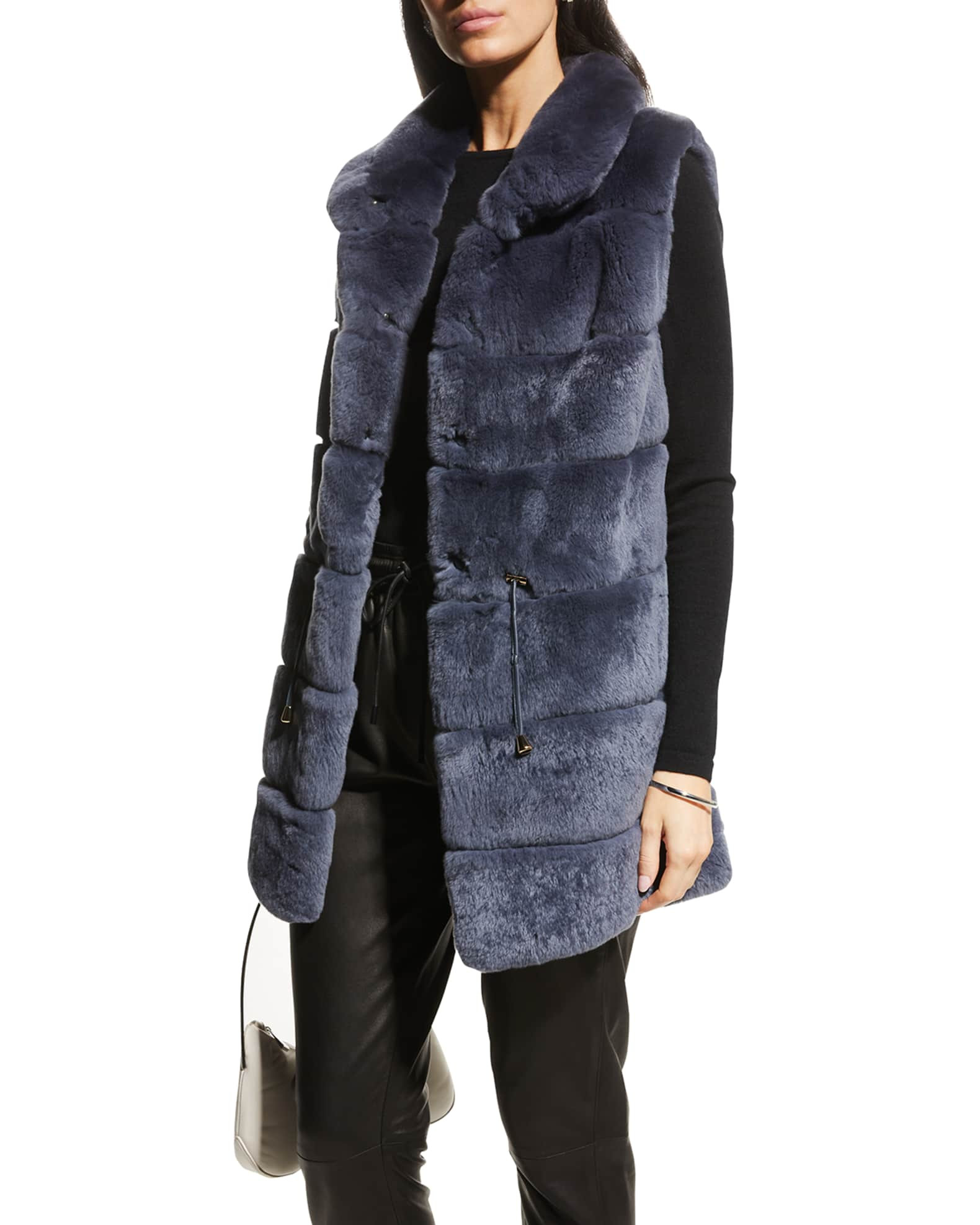 Gorski Horizontal Rex Rabbit Fur Vest | Neiman Marcus