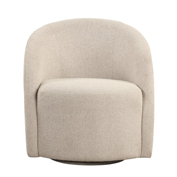 Lifestyle Solutions Briars Art Deco Style Swivel Accent Chair, Khaki Boucle Fabric | Walmart (US)