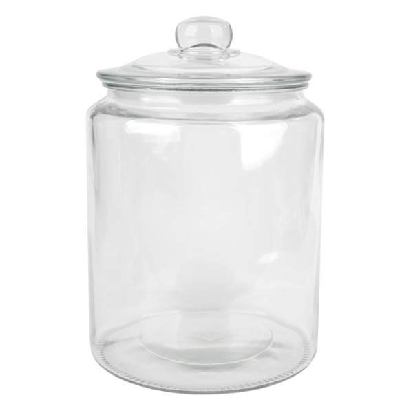 Clear Glass Canister With Round Knob Lid, 62Oz, sold by At Home | At Home