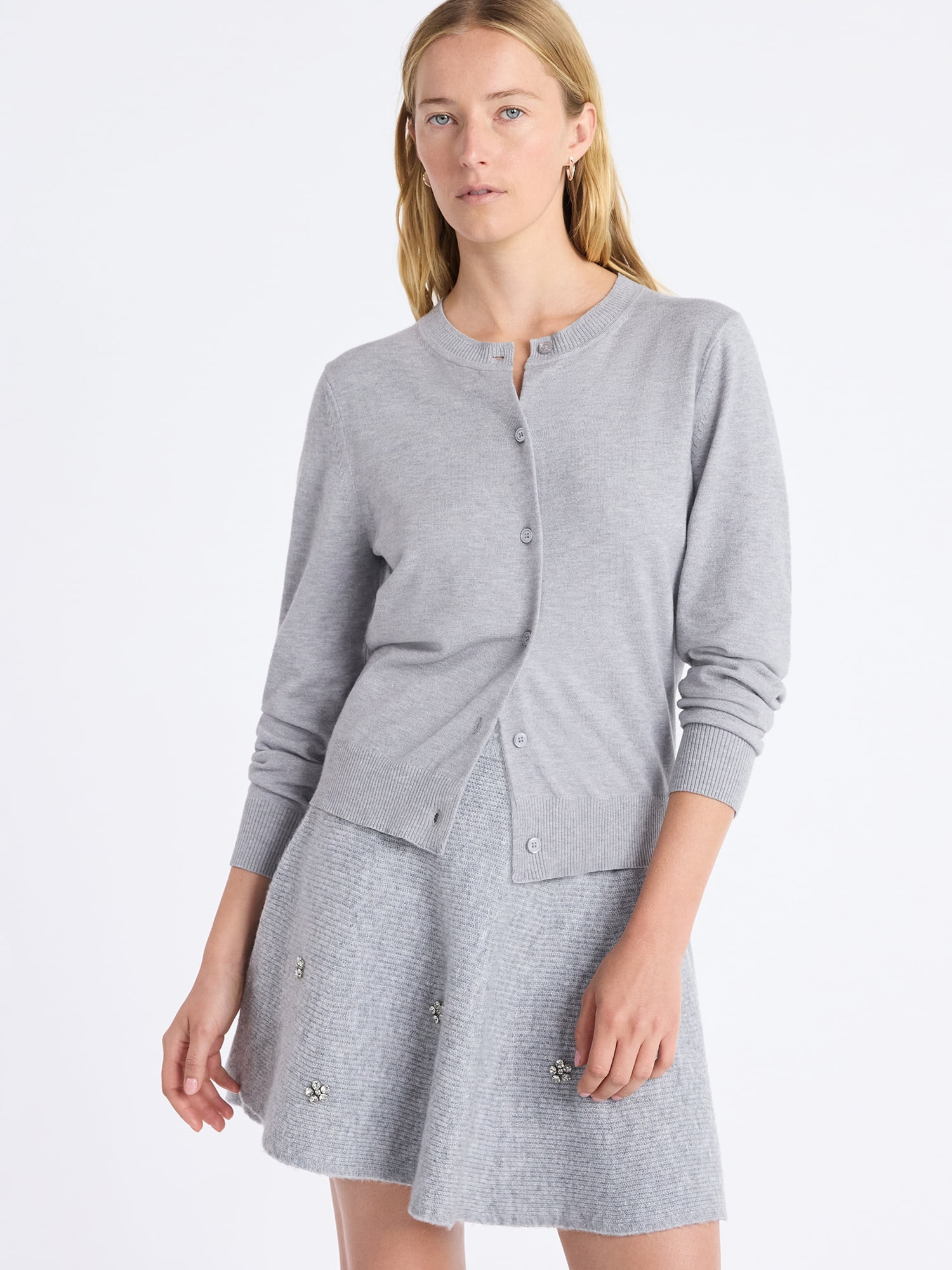 Free Assembly Women's and Women's Plus Classic Cozy Yarn Cardigan Sweater, Midweight, Sizes XS-4X | Walmart (US)