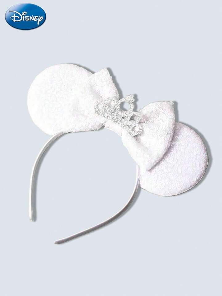Disney 1PC  Officially Licensed  Sequin White Colour   Mouse Ears Headband Glitter Cute Hair Band... | SHEIN
