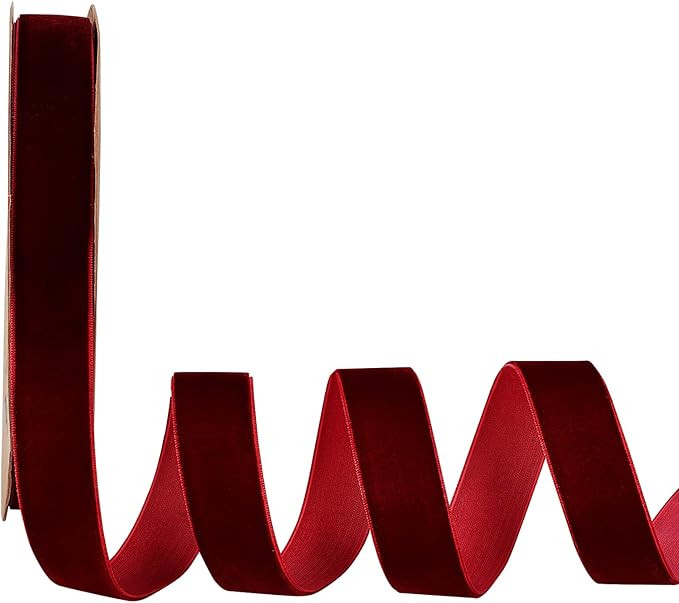 arricraft 20 Yards × 1 Inch Christmas Single Side Velvet Ribbon, Satin Ribbon Roll for Christmas... | Amazon (US)