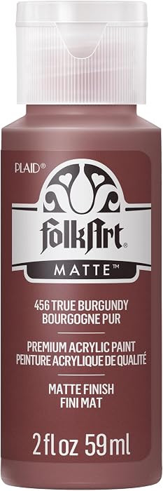FolkArt Acrylic Paint in Assorted Colors (2 oz), 456, TRUE Burgundy | Amazon (US)
