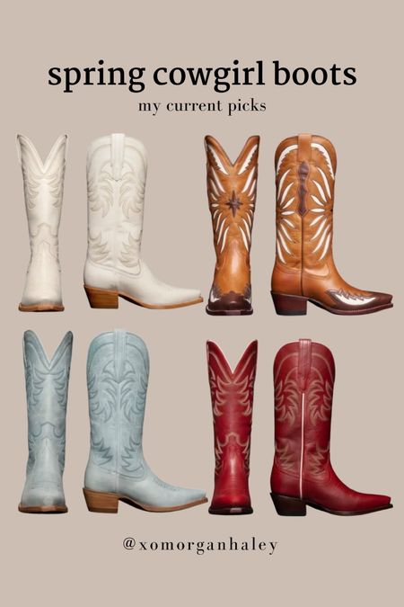 Spring cowgirl boot lineup!! I have wide feet and these fit perfect in my true size 10.5!

#LTKFestival #LTKshoecrush