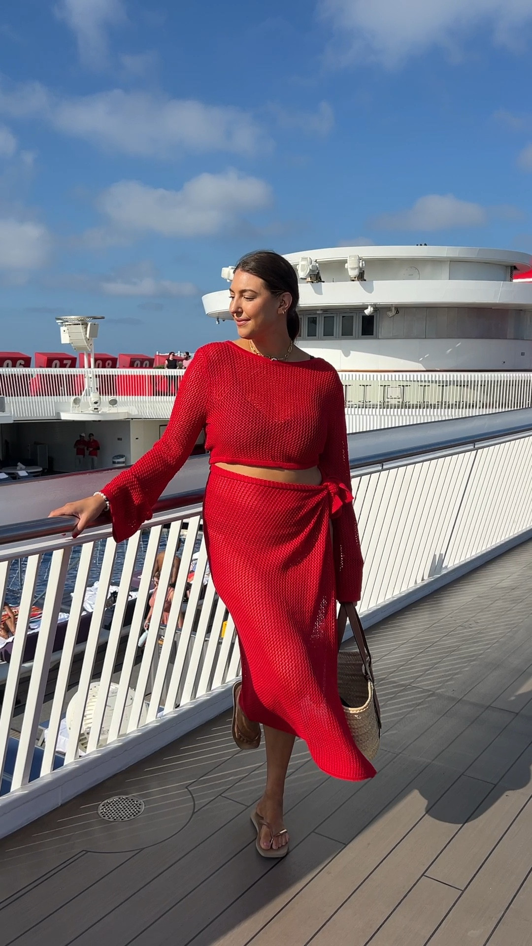 Red Swim Cover Up Set size XL 
Havaianas square toe flip flops and Loewe Basket Bag

#LTKSeasonal #LTKSwim #LTKMidsize
