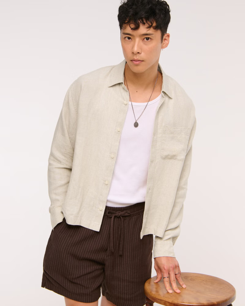 Men's Denim Button-Up Shirt | Men's Tops | Abercrombie.com | Abercrombie & Fitch (US)
