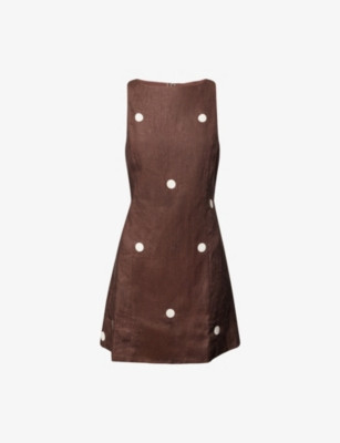 Beverly Polka-Dot Linen Mini Dress | Selfridges