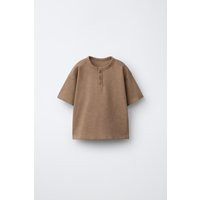 Zara - Plain Henley T-Shirt - Brown - 1½ Years (33,9 Inches) - Kids | Zara US