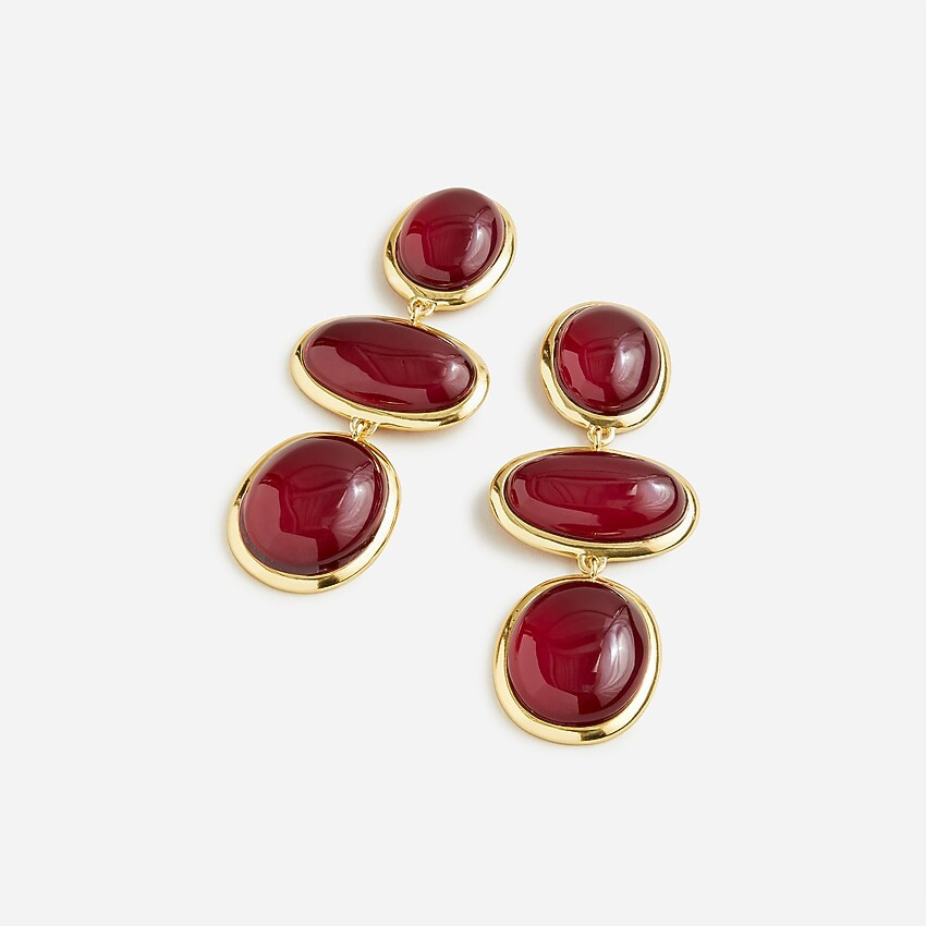 Glass cab triple-drop earrings | J. Crew US