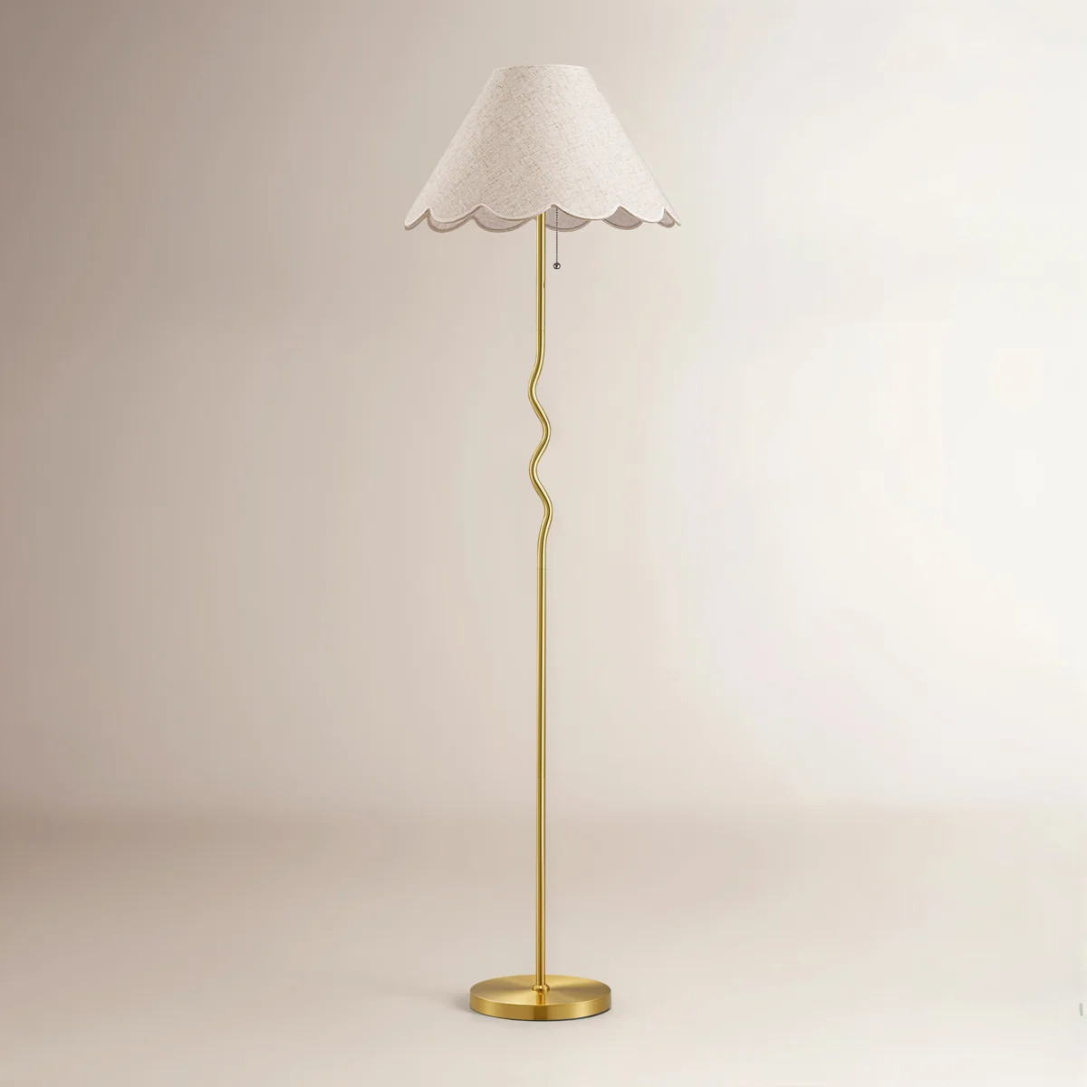 61" Traditional Floor Lamp with Scalloped Petal Shade, Remote Control & Dimmable Bulb Included | Wayfair North America