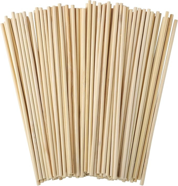 150 Pcs Dowel Rods, 1/8 x 12 Inch Wooden Dowels Craft Wood Sticks Unfinished Natural Bamboo Dowli... | Amazon (US)