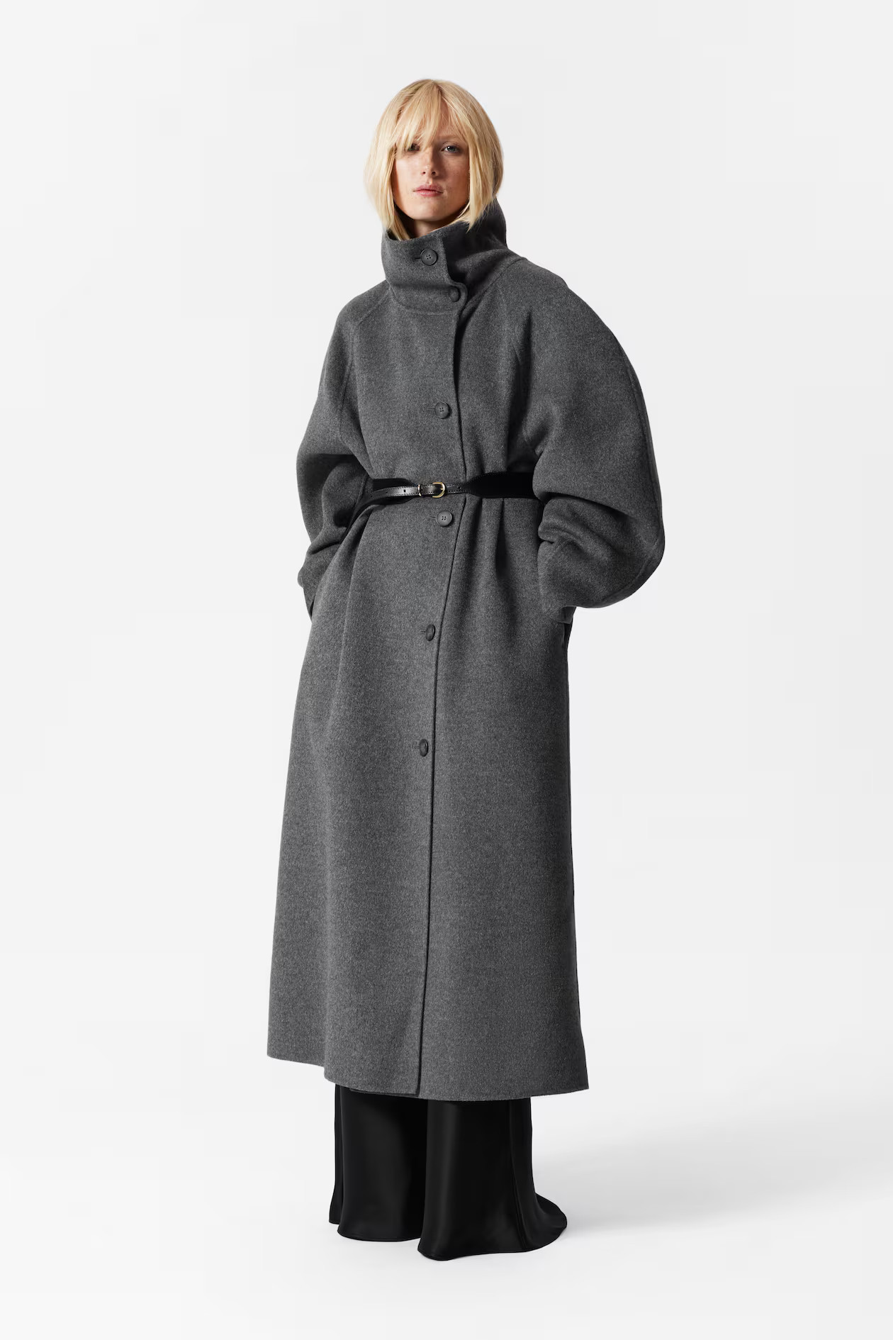 Wool-Blend Funnel-Collar Coat | H&M (UK, MY, IN, SG, PH, TW, HK)