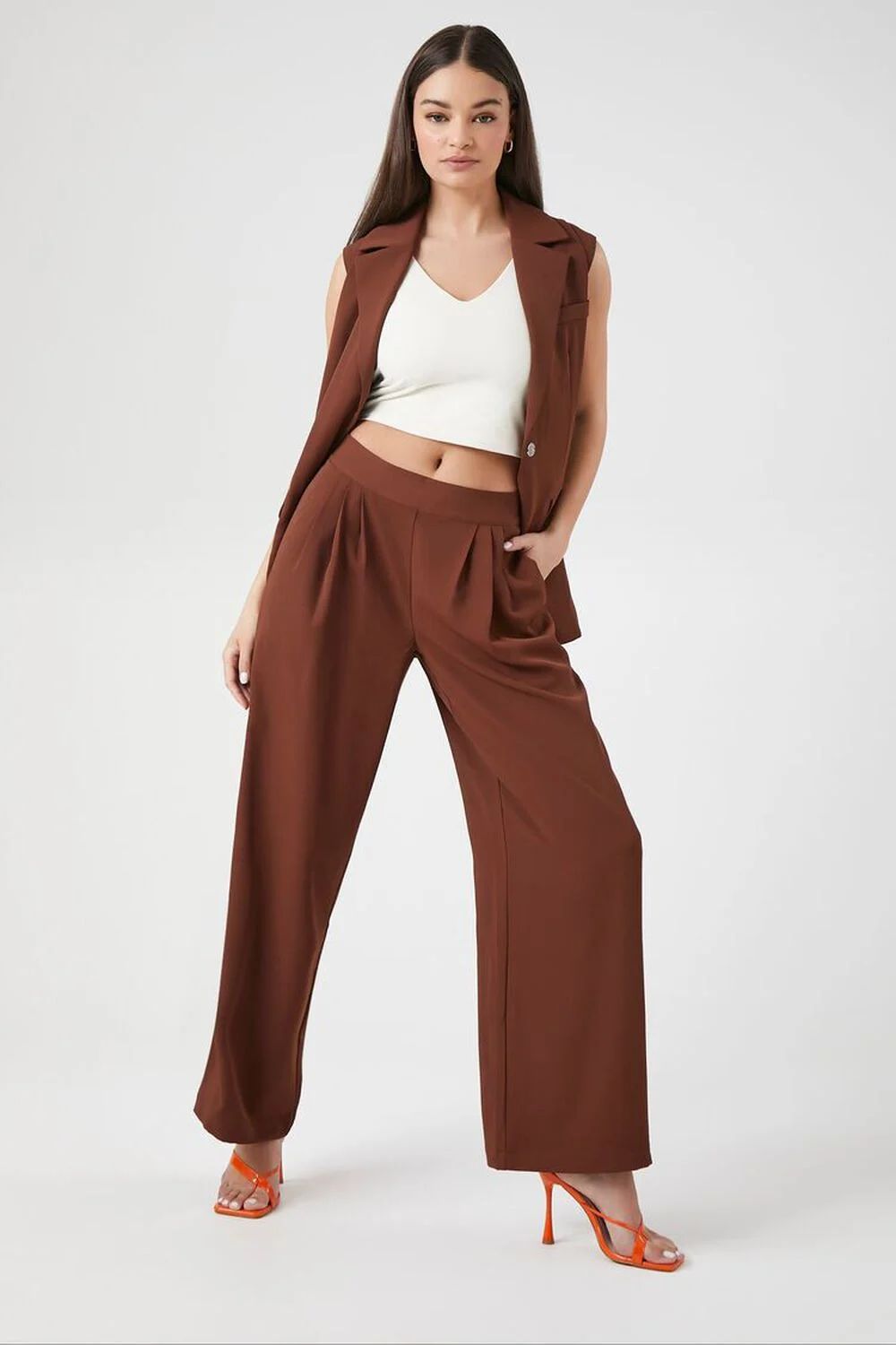 Pleated Wide-Leg Trousers | Forever 21 (US)