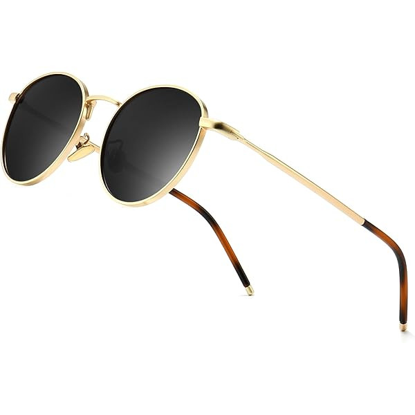 LOJUDI Retro Sonnenbrille Herren Rund Damen Polarisiert Runde Gl\u00e4Ser UV400 Schutz Vintage Unisex Brille - Gold Rahmen/Grau Linse : Amazon.de: Fashion | Amazon (DE)