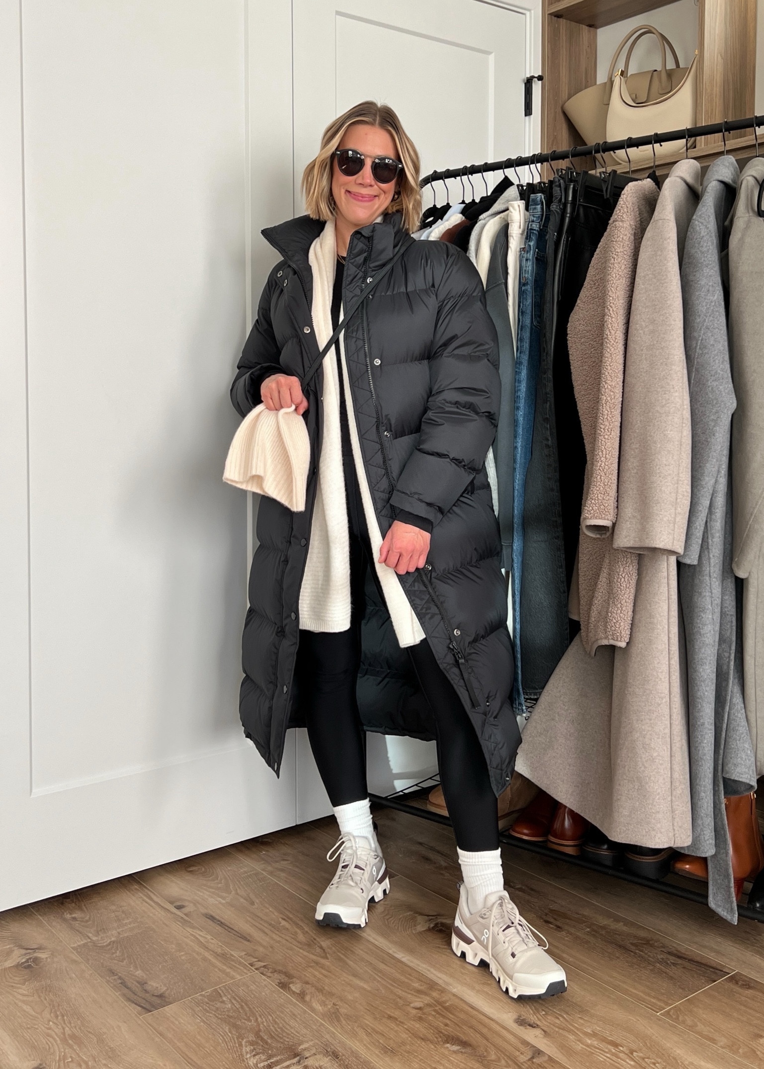 Wearing small leggings, small ribbed long sleeve, small puffer coat, sneakers tts 

#LTKsalealert #LTKstyletip #LTKfindsunder100