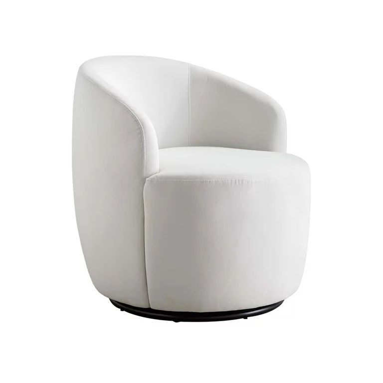 Aukfa Swivel Accent Chair, Velvet 360° Swivel Barrel Chair for Living Room - White | Walmart (US)