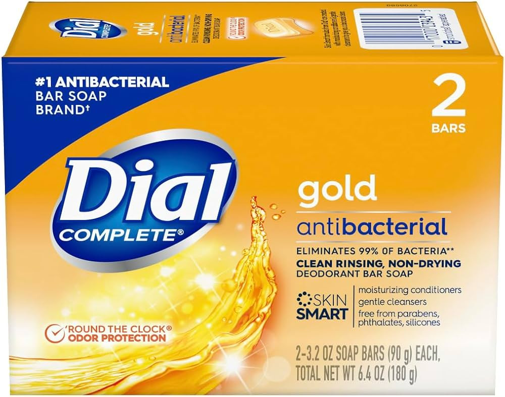 Dial Gold Antibacterial Deodorant Soap, 2 Pack, Total Net Wt 6.4 oz | Amazon (US)