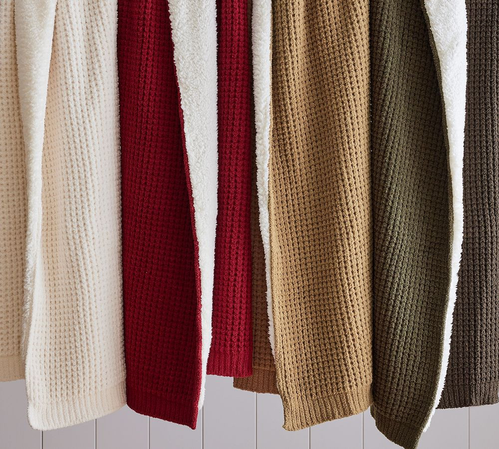 Chenille Waffle Sherpa Back Throw | Pottery Barn (US)