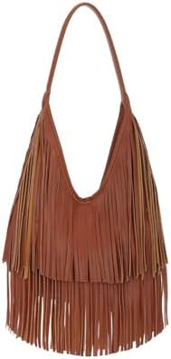 Fringe Hobo Purses for Women Vintage Black Fringe Shoulder Bag Western Tassel Handbags | Amazon (US)