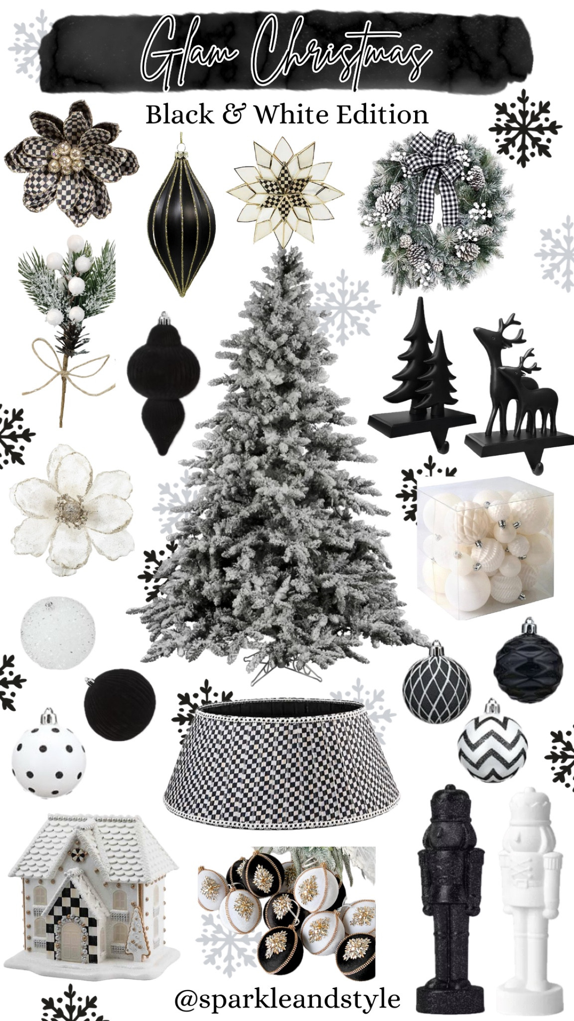 Glam Christmas: Black & White 🖤🤍

Christmas decor, Christmas tree, Christmas ornaments, Christmas ribbon, Christmas tree skirt, christmas stocking, Christmas wreath, Christmas tree topper, Christmas stocking holder, black and white Christmas decor, black and white Christmas ornaments, velvet Christmas ornaments, black and white Christmas tree ornaments, black and white check print Christmas tree collar, black and white check print christmas tree topper, black and white Christmas wreath, black and white gingerbread house, black and white nutcrackers, white Christmas Berry picks, white poinsettia, Black and white check print poinsettia, black stocking holders, home interior, home decor, home accessories, home decoration, glam Christmas decor, girly girl Christmas, Luxe Christmas, elegant Christmas, classy Christmas, Christmas tree decorations, Christmas decorations

#LTKSeasonal #LTKHoliday #LTKHome