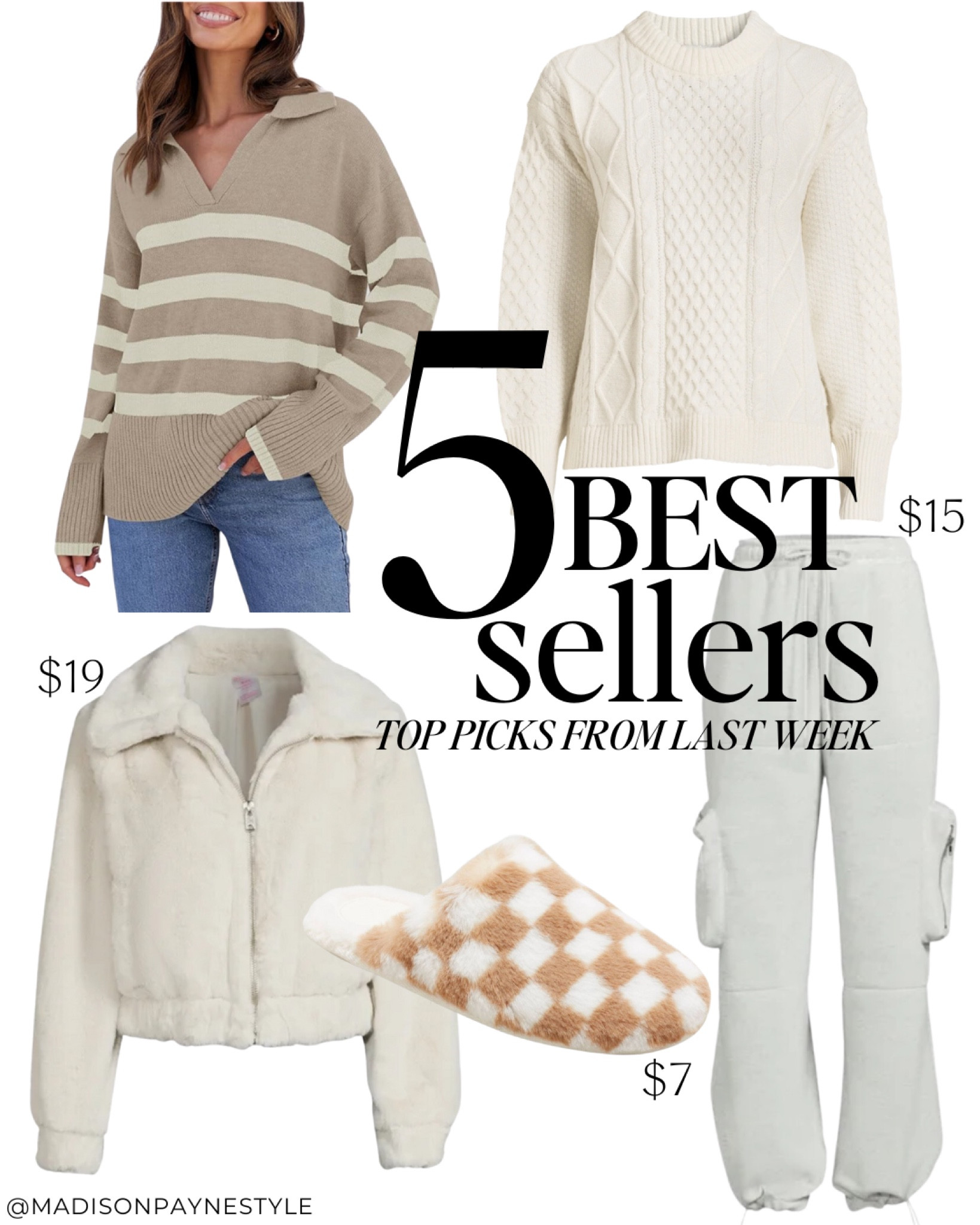 $19 faux fur bomber jacket was a best 🥰 seller last week, along with the stripe polo sweater, mixed knit sweater, $15 cargo jogger pants, and $7 slippers (perfect stocking stuffers under $10!)✨

Bomber Jacket, Winter Jacket, Walmart Jacket, Sweater, Winter Sweater, Walmart Sweater, Amazon Sweater, Cargo Pants, Cargo Sweatpants, Slipper, Madison Payne

#LTKSeasonal #LTKfindsunder50 #LTKstyletip