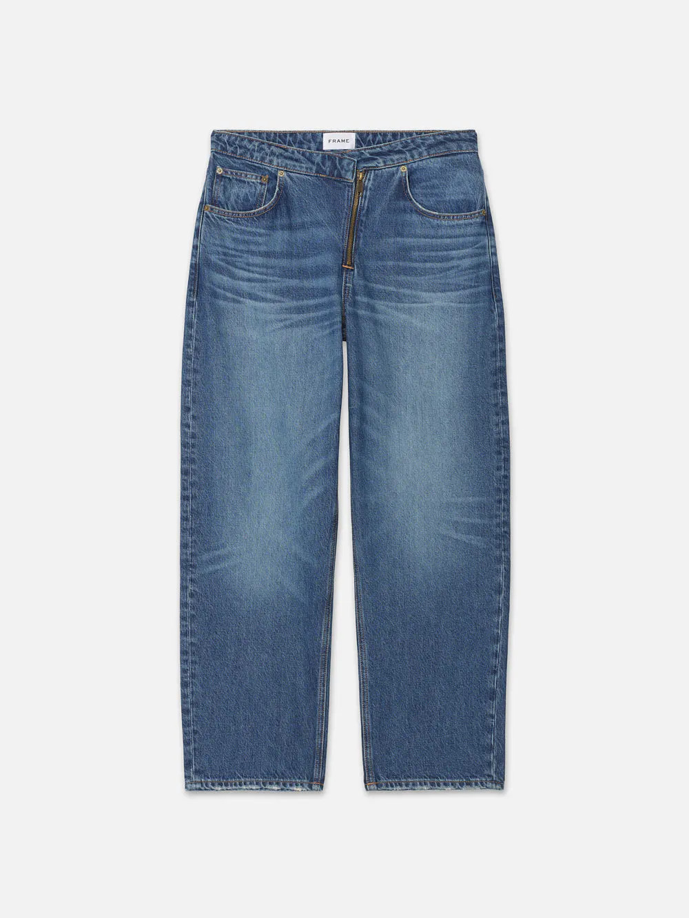 Angled Zipper Long Barrel  in  Pearl District | Frame Denim