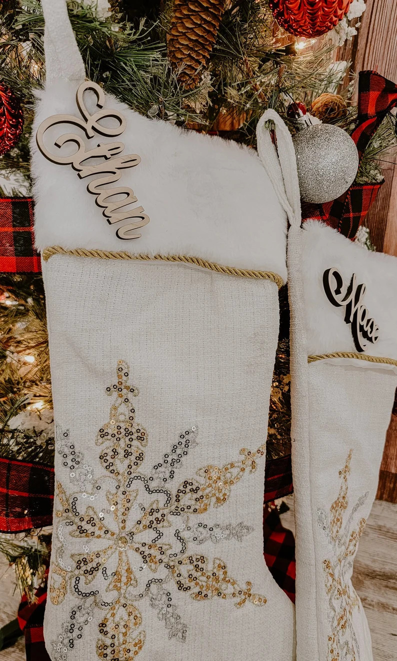 Wood Name Tags for Christmas Stockings for Kids Set of 5 or - Etsy | Etsy (US)