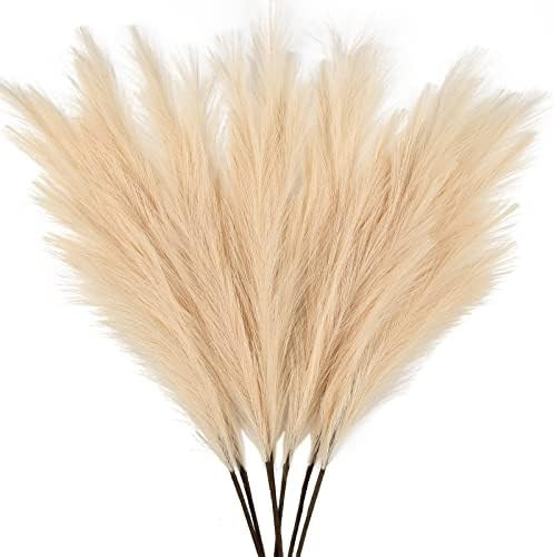 Amazon.com: ZIFTY 7-Pcs 38"/3.1FT Faux Pampas Grass Large Tall Fluffy Artificial Fake Flower Boho... | Amazon (US)