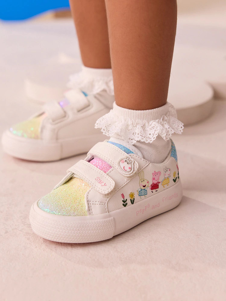White Standard Fit (F) Peppa Pig Chunky Trainers with Touch Fastening | Next US