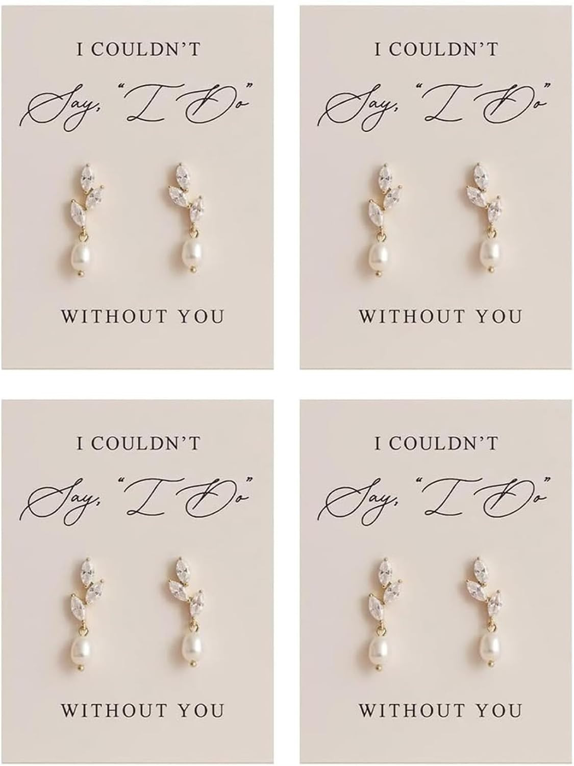 Bridesmaid Earrings Set of 4/6/8, Bridesmaid Proposal Gifts, Gold Knot Pearl Drop Earring with Proposal Cards,Ready to Gift Bridal Party Jewelry for Bridesmaids, Maid of Honor, Wedding Thank You Gift | Amazon (US)