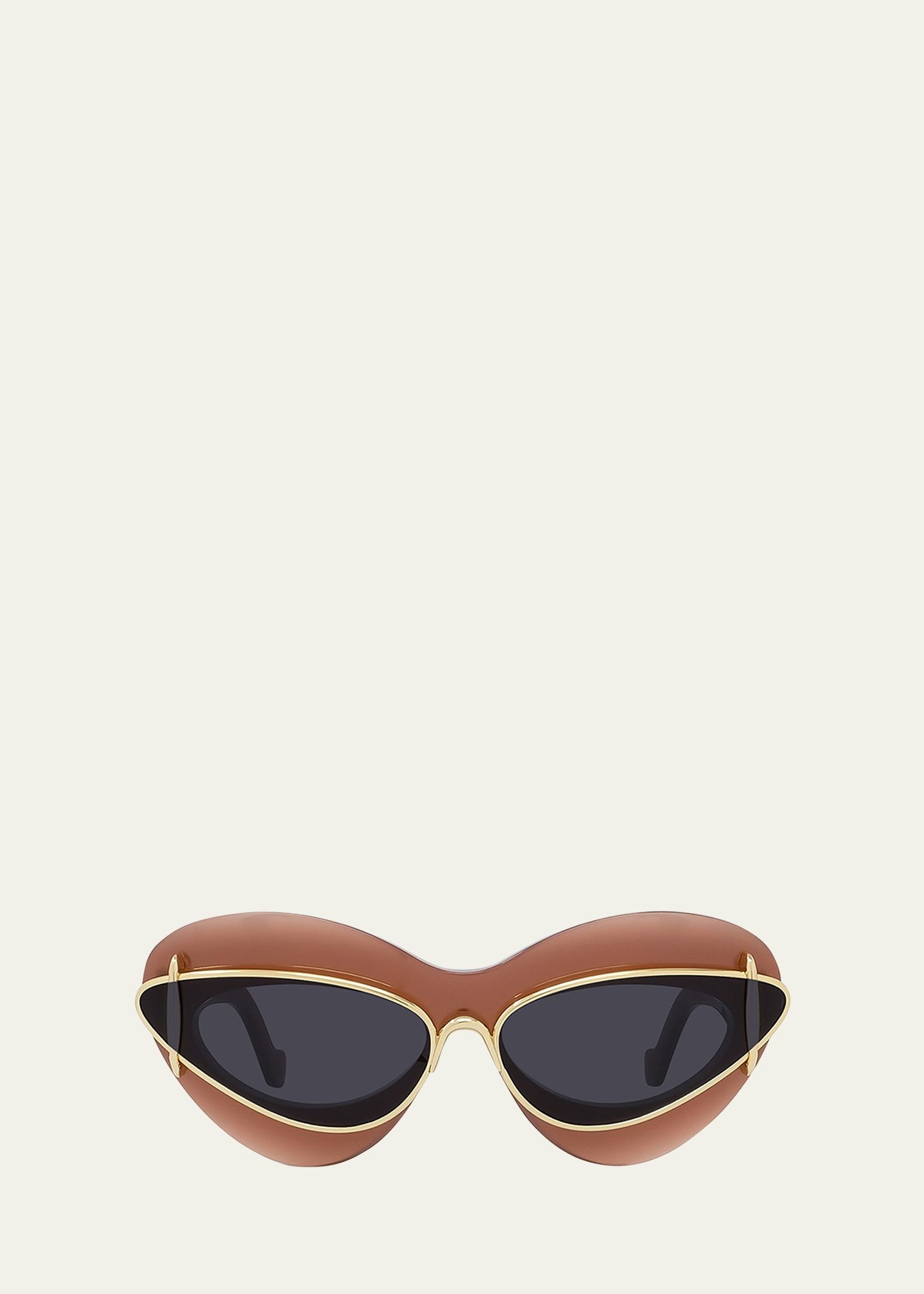 Loewe Double Frame Mixed-Media Cat-Eye Sunglasses | Bergdorf Goodman