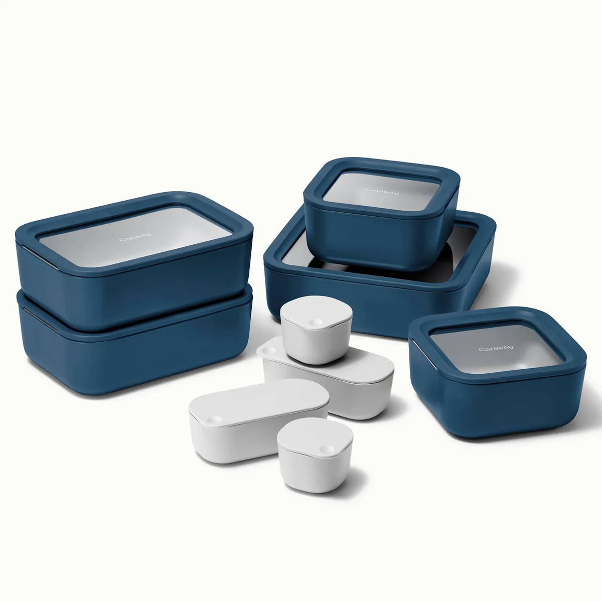 Caraway 14-piece Glass Food Storage Set - Navy | REBEL (formerly Rebelstork)