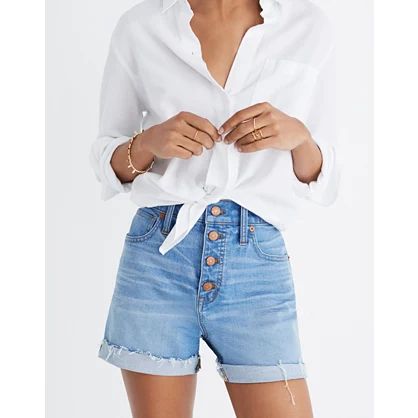 High-Rise Denim Shorts: Button-Front Edition | Madewell