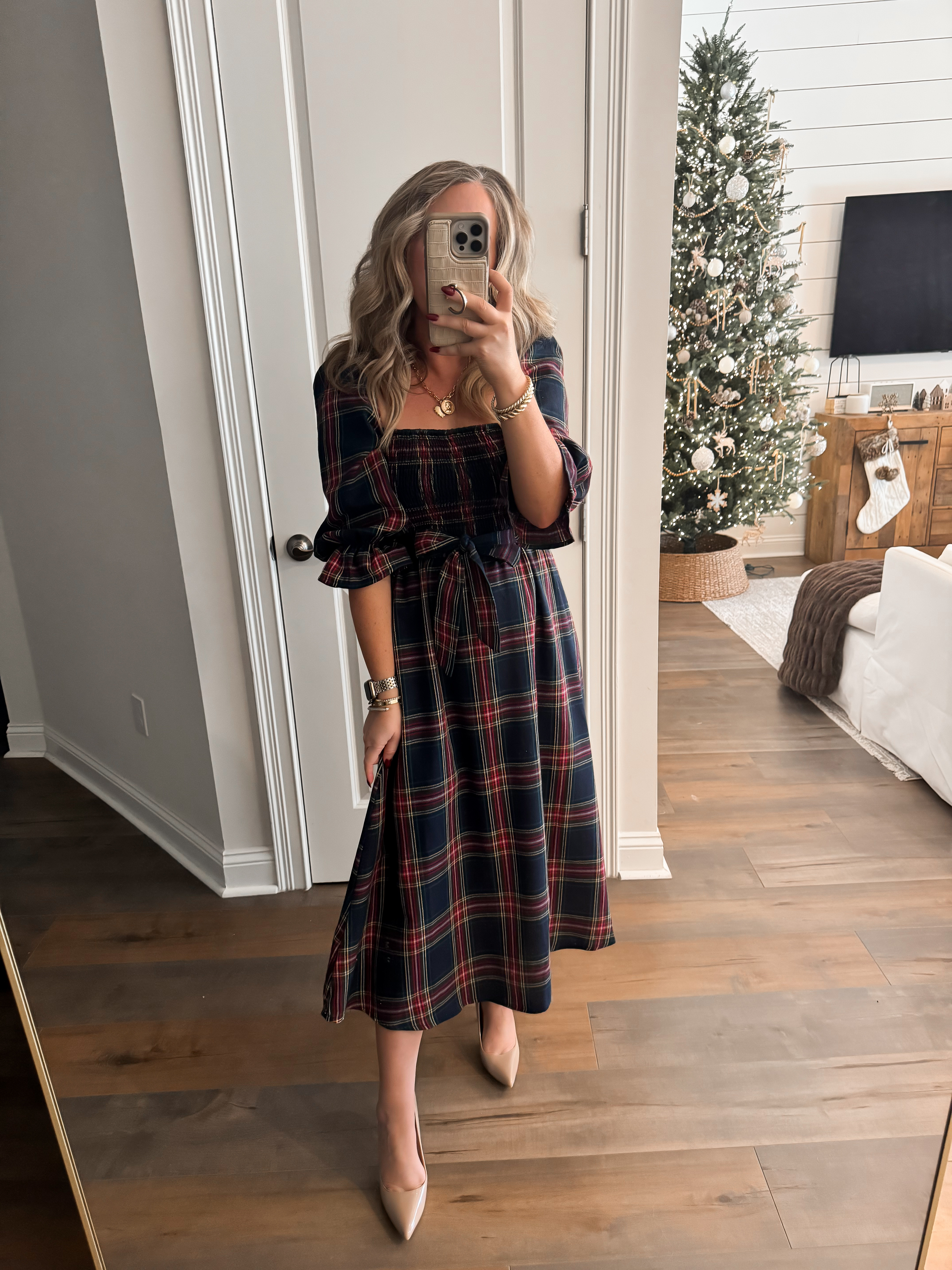 Holiday outfit idea from Amazon 🎄 Amazon fashion, last-minute holiday look, holiday event, Christmas style, winter style, women's fashion finds, plaid dress, look for less style. 

 #LTKHoliday #LTKootd #LTKFindsUnder50
